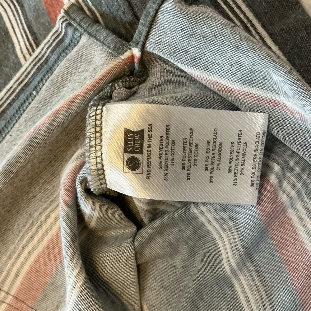 Salty Crew Crewser Long Sleeve Striped Hoodie Shirt Mens size Large - Picture 9 of 11